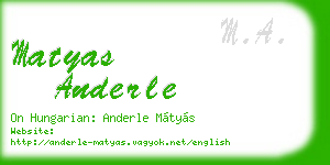 matyas anderle business card